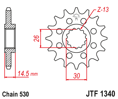 Звезда ведущая JT JTF1340.18 (JTF1340-18) (F1340-18)