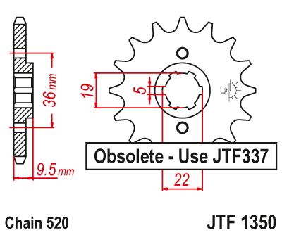 Звезда ведущая JT JTF1350.13 (JTF1350-13) (F1350-13)