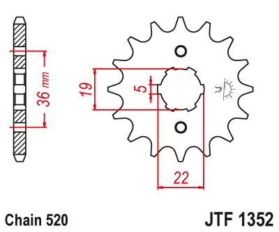 Звезда ведущая JT JTF1352.13 (JTF1352-13) (F1352-13)