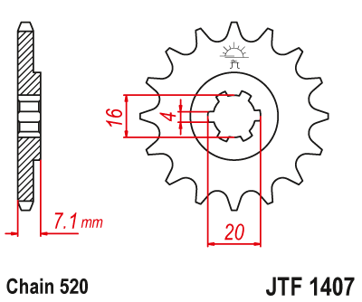 Звезда ведущая JT JTF1407.10 (JTF1407-10) (F1407-10)