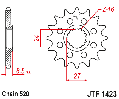 Звезда ведущая JT JTF1423.17 (JTF1423-17) (F1423-17)