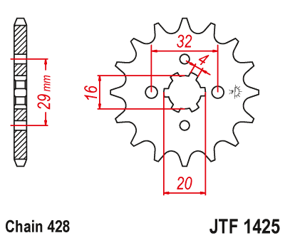 Звезда ведущая JT JTF1425.15 (JTF1425-15) (F1425-15)