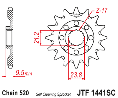 Звезда ведущая JT JTF1441.14SC (JTF1441-14SC) (F1441-14SC)
