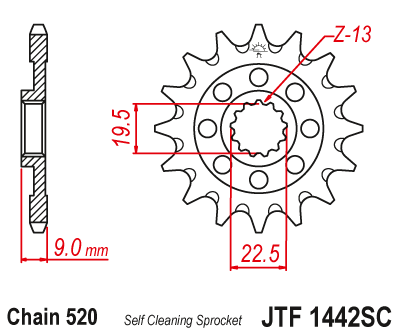 Звезда ведущая JT JTF1442.13SC (JTF1442-13SC) (F1442-13SC)