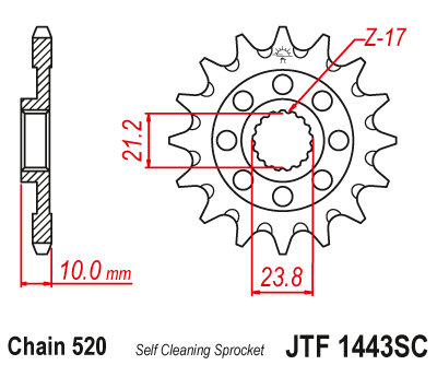 Звезда ведущая JT JTF1443.13SC (JTF1443-13SC) (F1443-13SC)