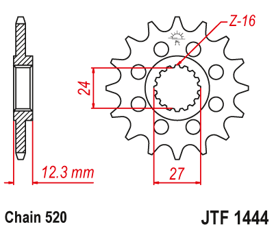 Звезда ведущая JT JTf1444.17 (JTf1444-17) (f1444-17)