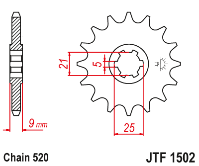 Звезда ведущая JT JTF1502.13 (JTF1502-13) (F1502-13)