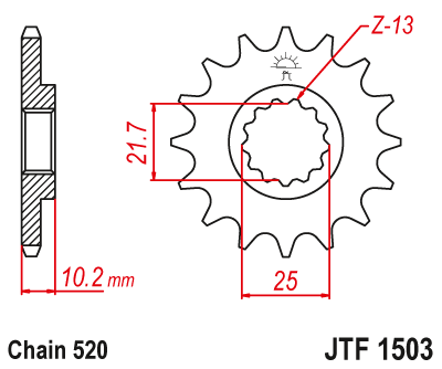 Звезда ведущая JT JTF1503.12 (JTF1503-12) (F1503-12)