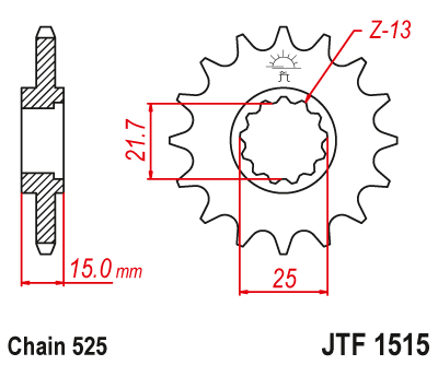 Звезда ведущая JT JTF1515.15 (JTF1515-15) (F1515-15)