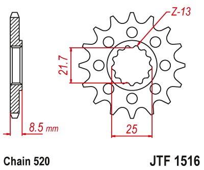 Звезда ведущая JT JTF1516.17 (JTF1516-17) (F1516-17)