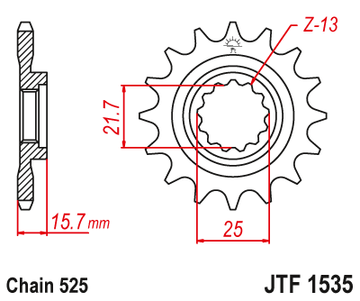 Звезда ведущая JT JTF1535.15 (JTF1535-15) (F1535-15)