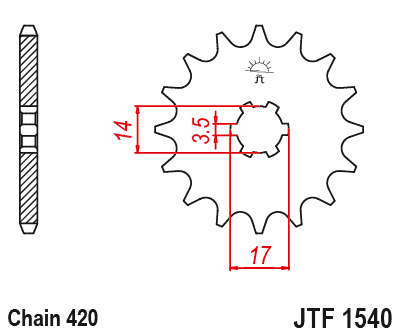 Звезда ведущая JT JTF1540.14 (JTF1540-14) (F1540-14)