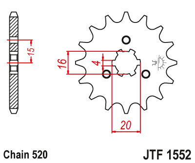 Звезда ведущая JT JTF1552.11 (JTF1552-11) (F1552-11)