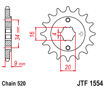 Звезда ведущая JT JTF1554.13 (JTF1554-13) (F1554-13)