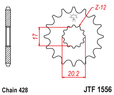 Звезда ведущая JT JTF1556.12 (JTF1556-12) (F1556-12)