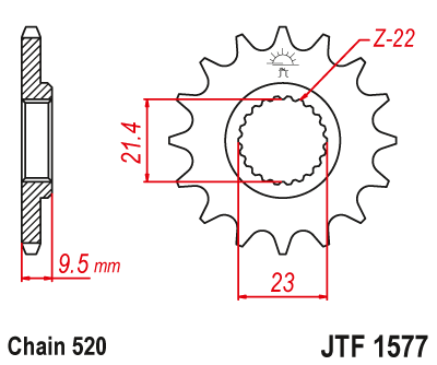 Звезда ведущая JT JTF1577.15 (JTF1577-15) (F1577-15)