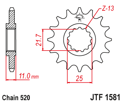 Звезда ведущая JT JTF1581.17 (JTF1581-17) (F1581-17)