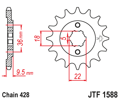 Звезда ведущая JT JTF1588.19 (JTF1588-19) (F1588-19)