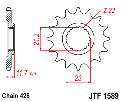 Звезда ведущая JT JTF1589.19 (JTF1589-19) (F1589-19)