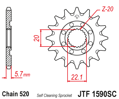 Звезда ведущая JT JTF1590.14SC (JTF1590-14SC) (F1590-14SC)