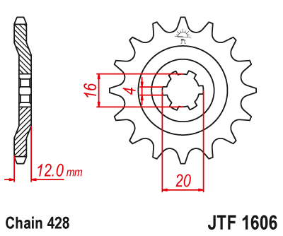 Звезда ведущая JT JTF1606.14 (JTF1606-14) (F1606-14)
