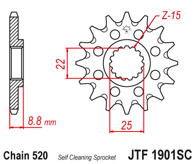 Звезда ведущая JT JTF1901.14SC (JTF1901-14SC) (F1901-14SC)