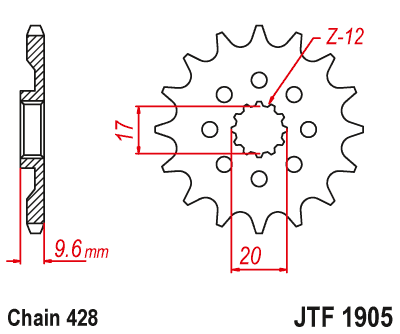 Звезда ведущая JT JTF1905.13 (JTF1905-13) (F1905-13)