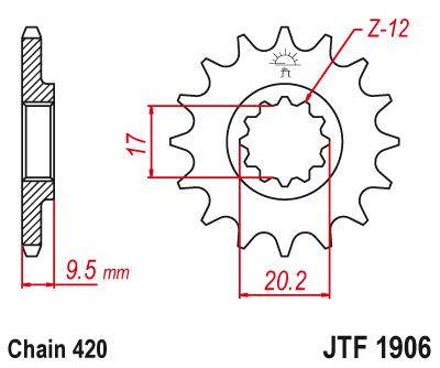 Звезда ведущая JT JTF1906.14 (JTF1906-14) (F1906-14)