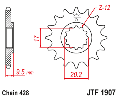Звезда ведущая JT JTF1907.14 (JTF1907-14) (F1907-14)