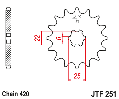 Звезда ведущая JT JTF251.14 (JTF251-14) (F251-14)