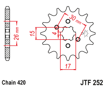 Звезда ведущая JT JTF252.12 (JTF252-12) (F252-12)