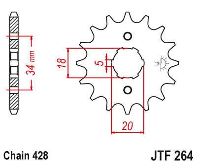 Звезда ведущая JT JTF264.14 (JTF264-14) (F264-14)