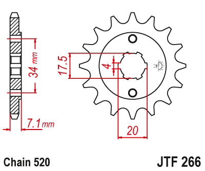 Звезда ведущая JT JTF266.14 (JTF266-14) (F266-14)