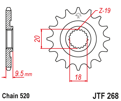 Звезда ведущая JT JTF268.13 (JTF268-13) (F268-13)