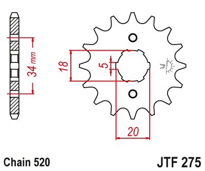 Звезда ведущая JT JTF275.15 (JTF275-15) (F275-15)