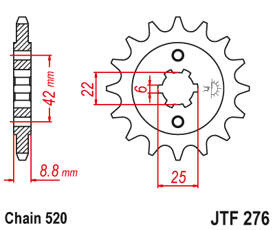 Звезда ведущая JT JTF276.15 (JTF276-15) (F276-15)