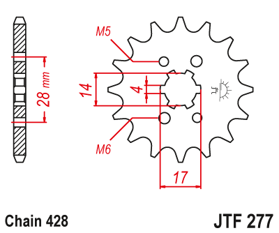 Звезда ведущая JT JTF277.13 (JTF277-13) (F277-13)