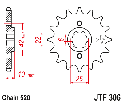 Звезда ведущая JT JTF306.15 (JTF306-15) (F306-15)
