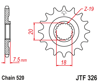Звезда ведущая JT JTF326.12 (JTF326-12) (F326-12)