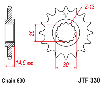 Звезда ведущая JT JTF330.15 (JTF330-15) (F330-15)