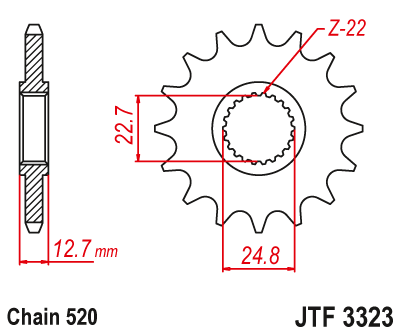 Звезда ведущая JT JTF3323.24 (JTF3323-24) (F3323-24)