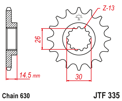 Звезда ведущая JT JTF335.15 (JTF335-15) (F335-15)