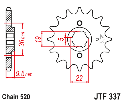 Звезда ведущая JT JTF337.14 (JTF337-14) (F337-14)