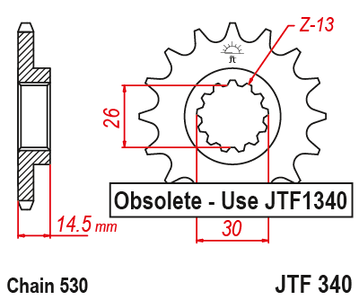 Звезда ведущая JT JTF340.18 (JTF340-18) (F340-18)