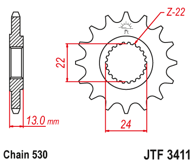 Звезда ведущая JT JTF3411.16 (JTF3411-16) (F3411-16)