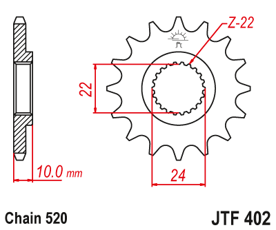 Звезда ведущая JT JTF402.13 (JTF402-13) (F402-13)