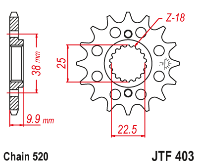 Звезда ведущая JT JTF403.15 (JTF403-15) (F403-15)