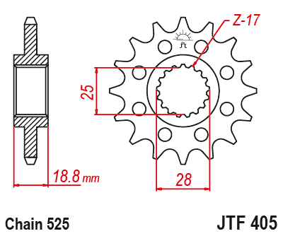 Звезда ведущая JT JTF405.19 (JTF405-19) (F405-19)