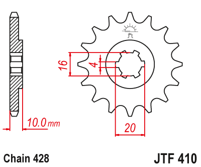 Звезда ведущая JT JTF410.13 (JTF410-13) (F410-13)