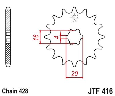 Звезда ведущая JT JTF416.13 (JTF416-13) (F416-13)